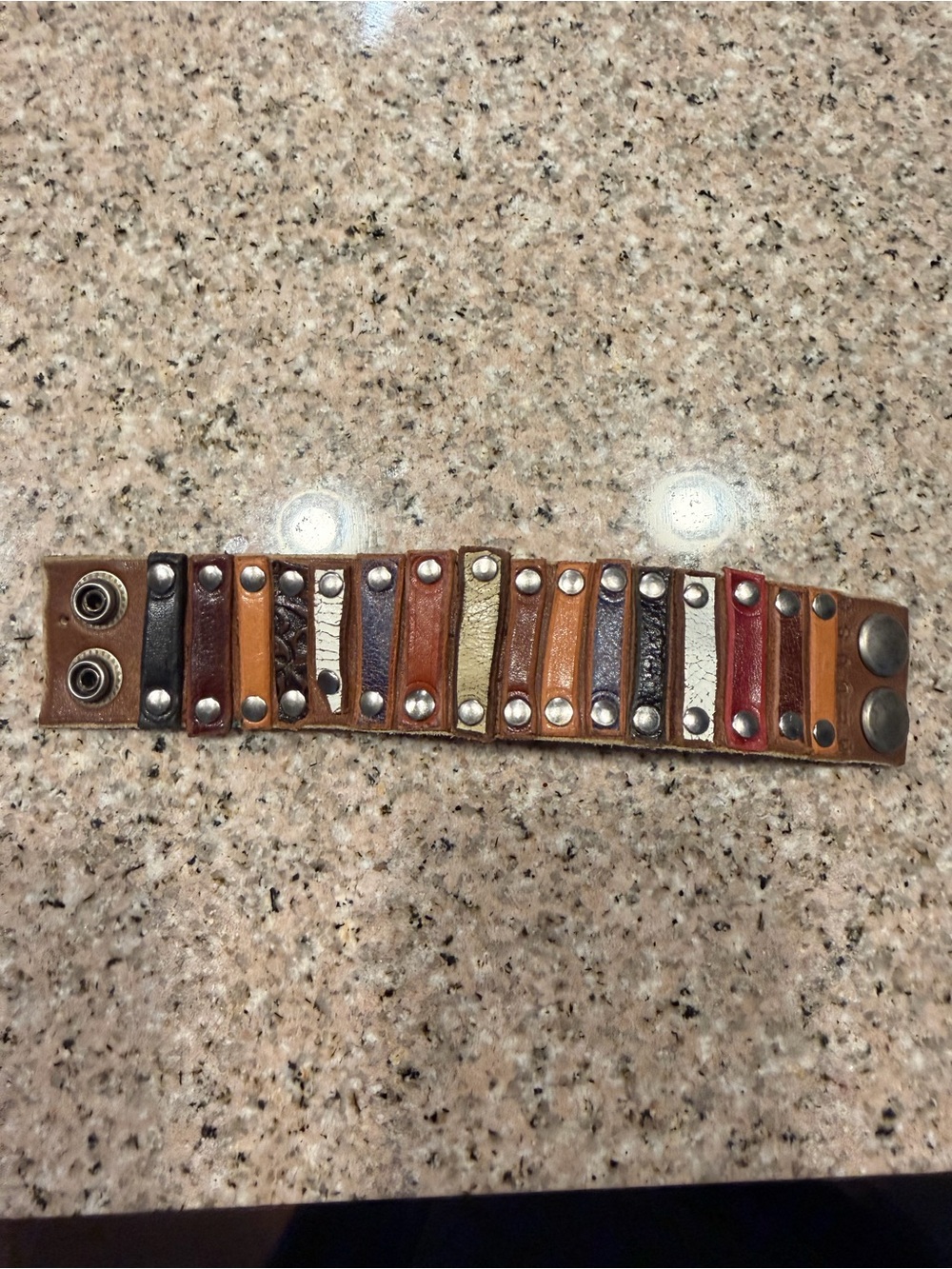 Men’s or Women’s Multicolor Leather Cuff- 8inches